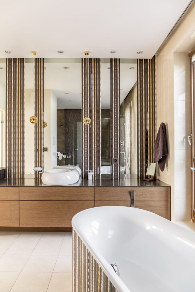 Mirrors in a bathroom