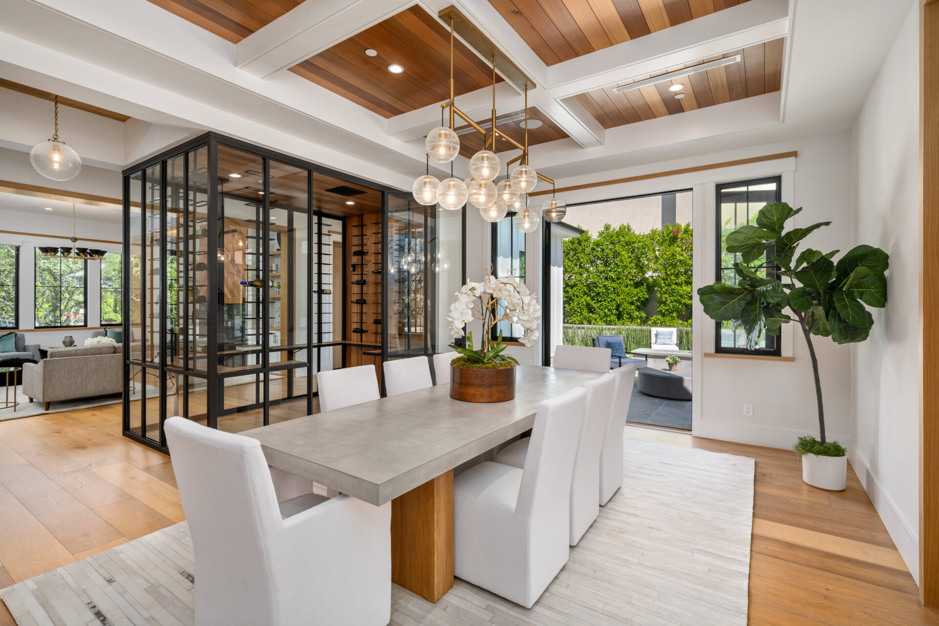 Modern dining room with Glass Services in Valrico